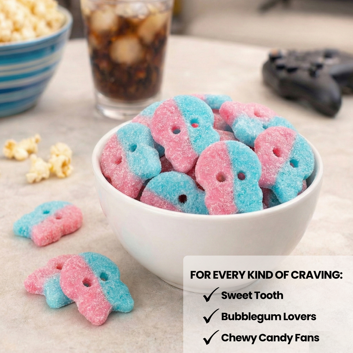 Bubs Dizzy Bubblegum Skulls, 2 x 8 oz